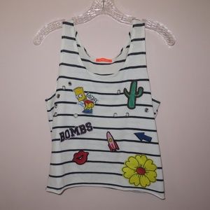 embroidered patchwork tank top